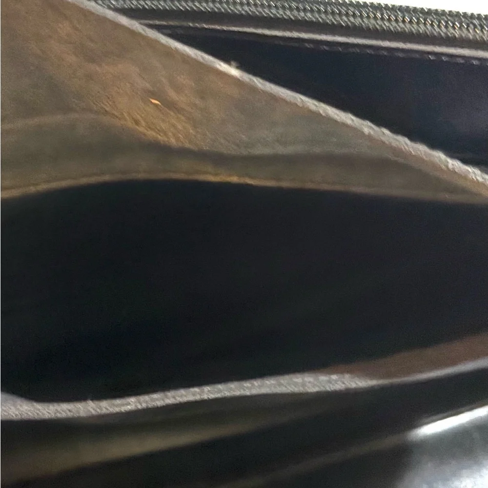 Vintage Black Leather Messenger Bag
